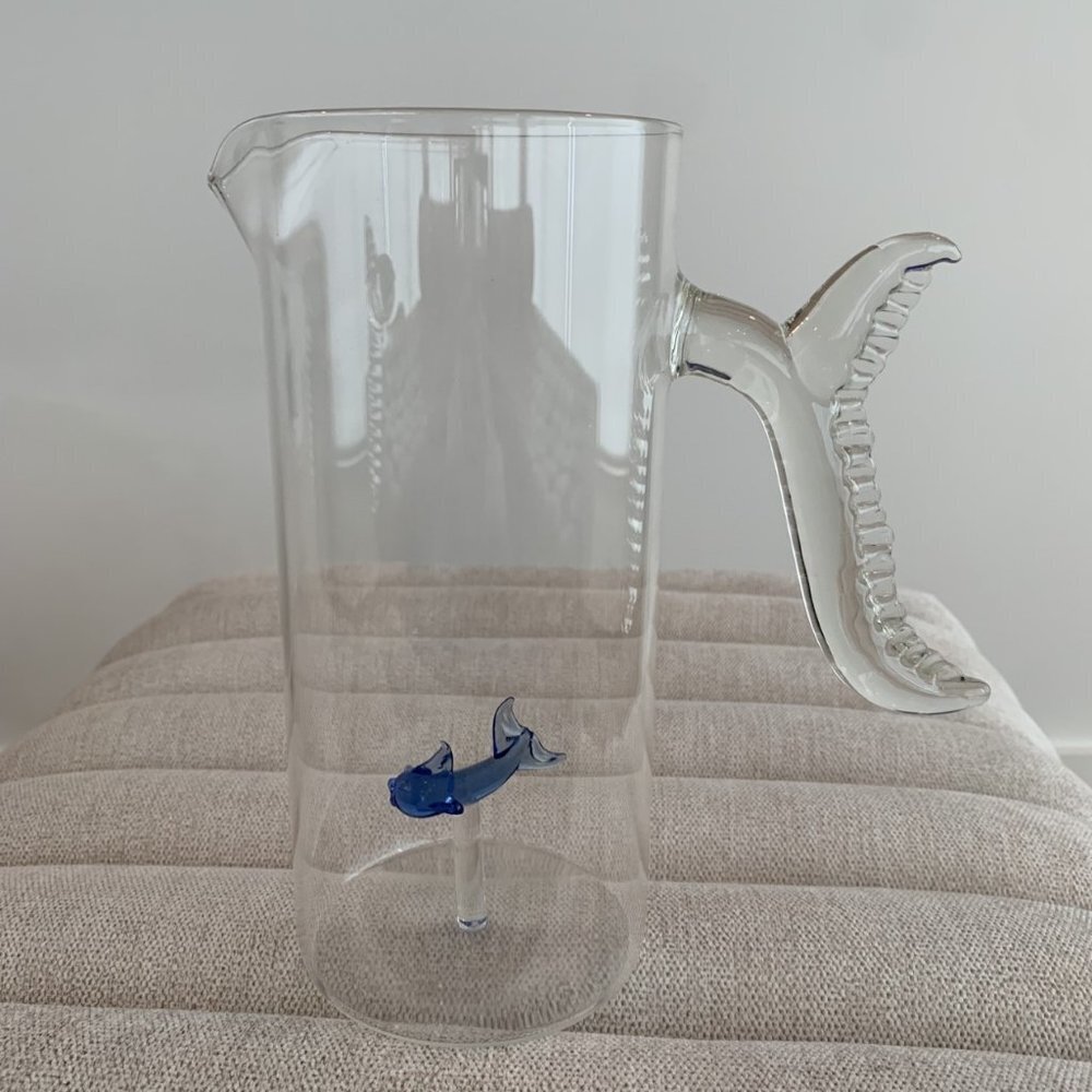 Casarialto Little Blue Fish Pitcher Handemade In Italy - Picture 2 of 10